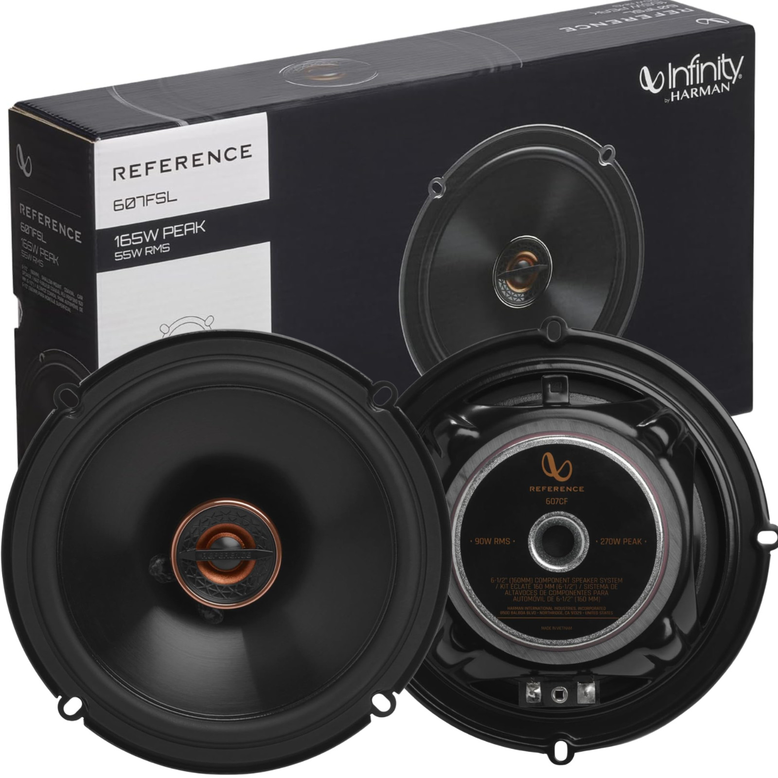 Infinity REF607FSL 6.5″ Coaxial Speakers – 165W, Flush Mount, 320WATTS Pair