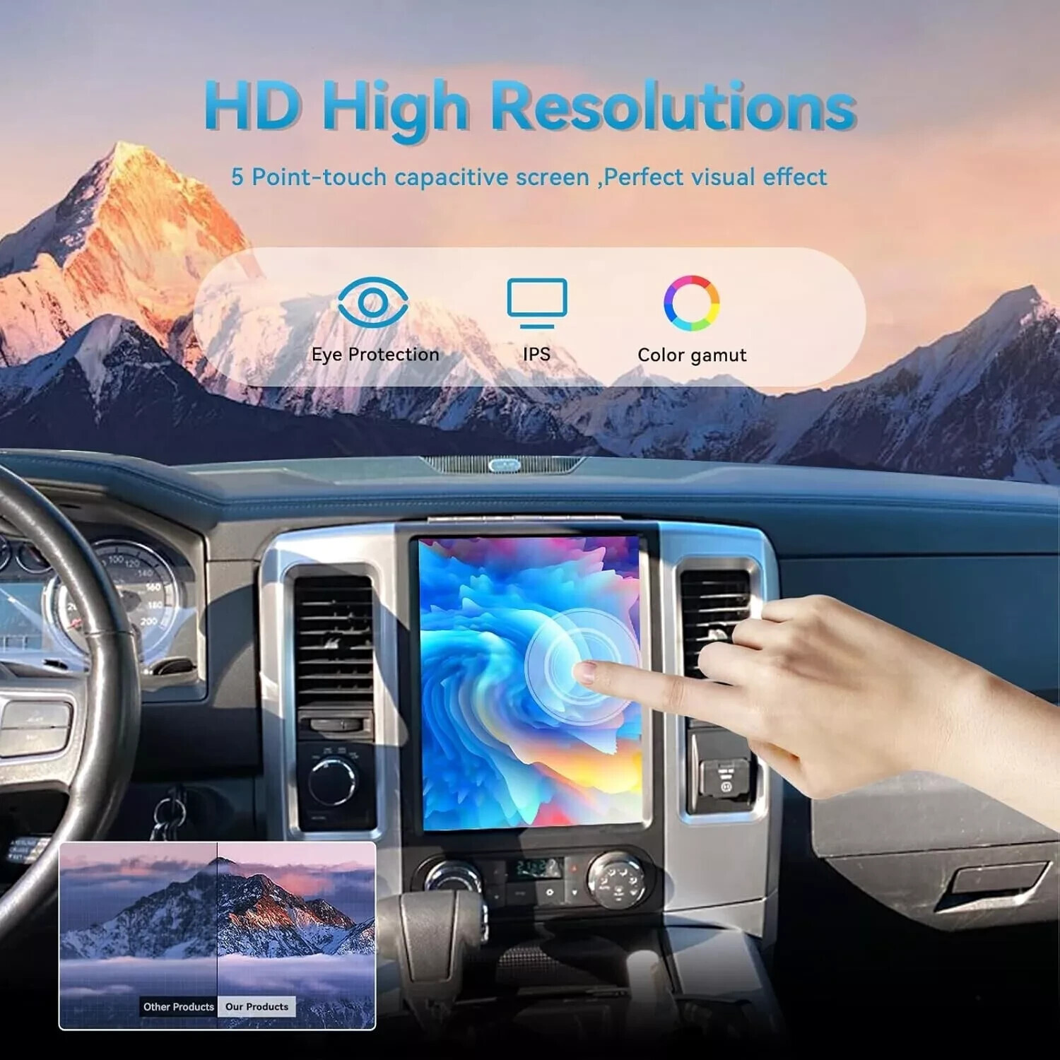 12.1″ Tesla Screen Car Stereo Radio GPS Navi 6+128GB For Dodge RAM 2009-2012