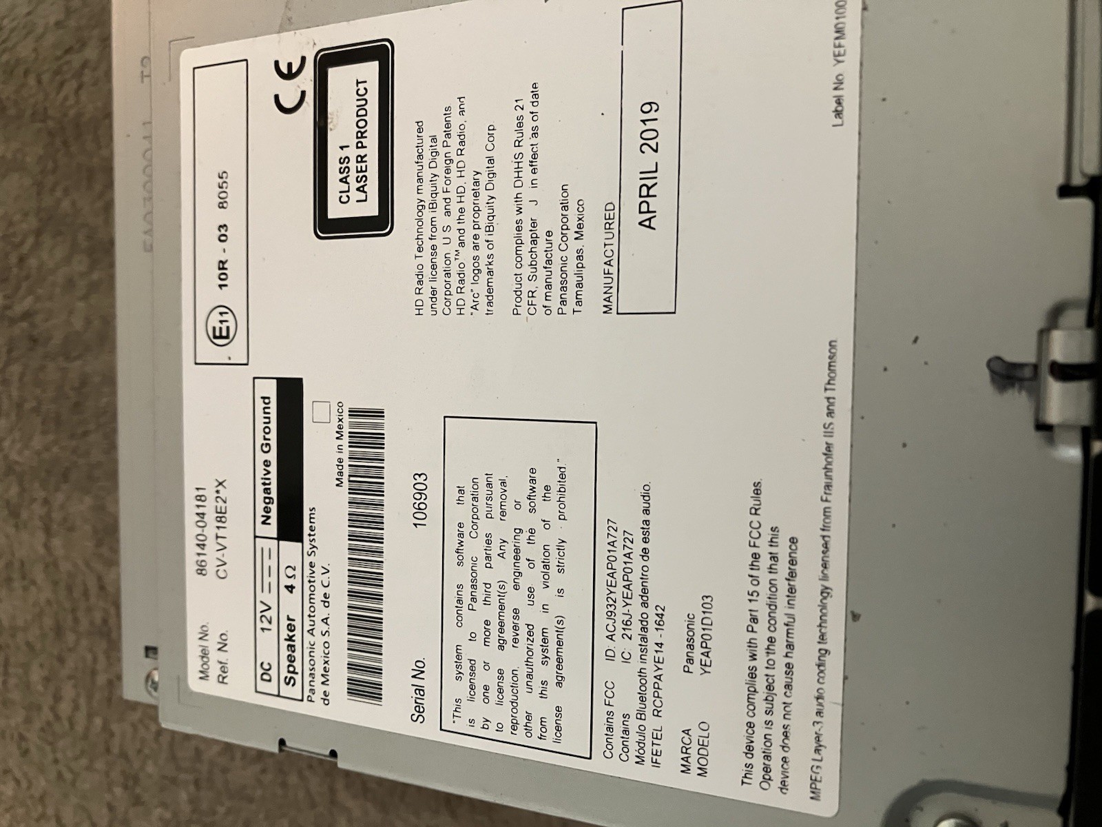 2019 Toyota Tacoma Quad Cab Sr5 Stereo Along With Dash Cover Panel