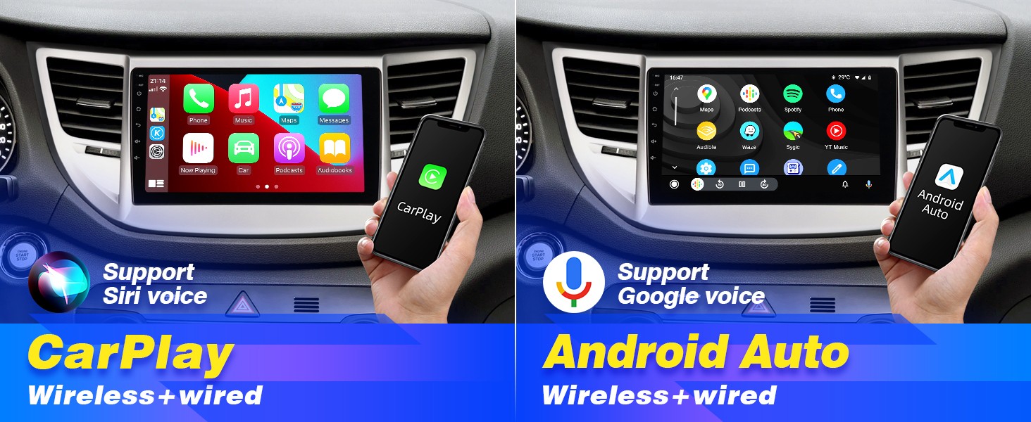Car Stereo for Hyundai Tucson (2016–2018) , Wireless CarPlay & Android Auto 2+32
