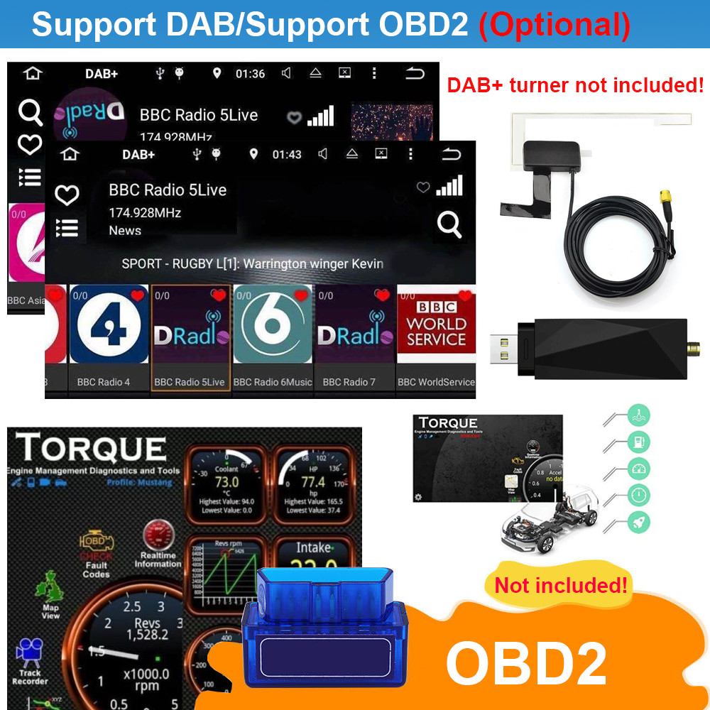 10.1″ Double 2 Din 2+64GB Android 13 Rotatable Car Stereo GPS Radio Carplay DVR