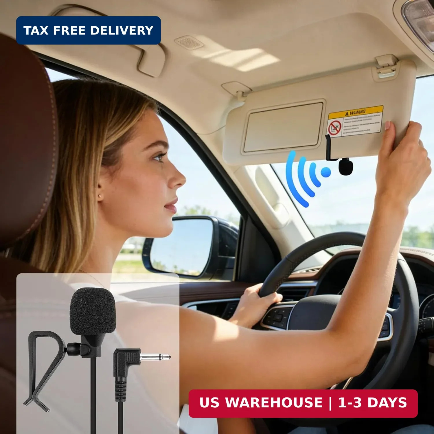 1 Set 3.5mm Plug Car Microphone,Handsfree Dash Car Stereo Receiver, Compatible V