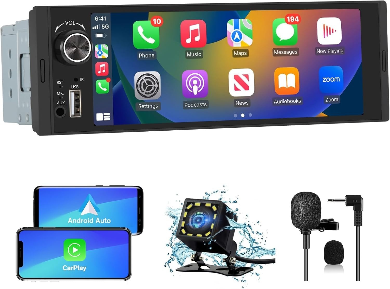 Bluetooth Stereo with 720P Backup Camera and 5-Band EQ for Perfect Audio Control