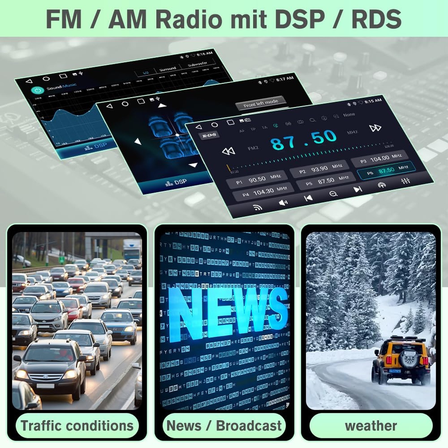 Android Radio for Jeep 2007-2016, Dodge RAM 2009-2012, 2GB+64GB, 7 inch Touch…
