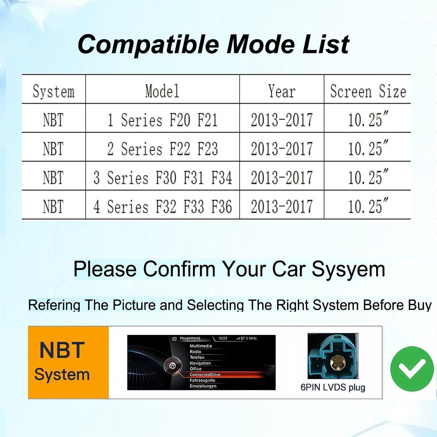 BMW 1 2 3 4 Series 2012-2017 Linux CarPlay Screen 10.25″ NBT iDrive F20 F21 F22.