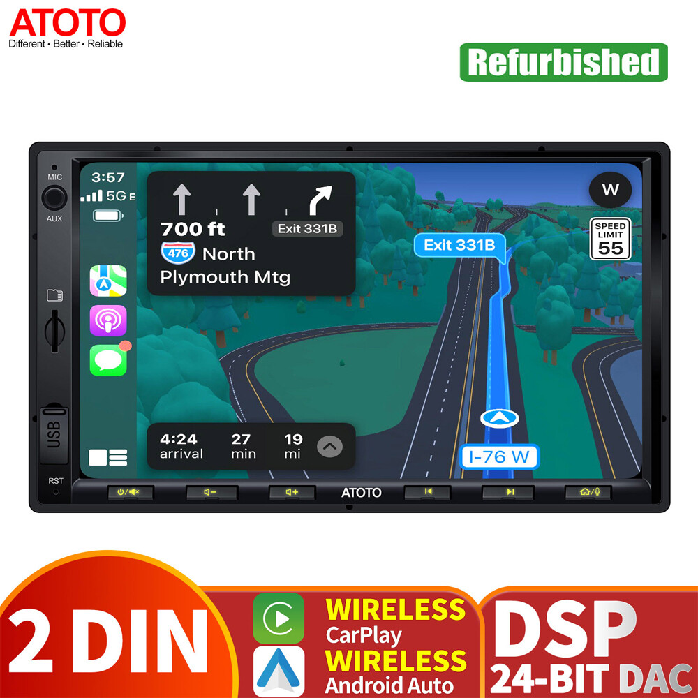 ATOTO F7WE 7in 2DIN Bluetooth Car Stereo GPS Radio Wireless Android Auto/CarPlay