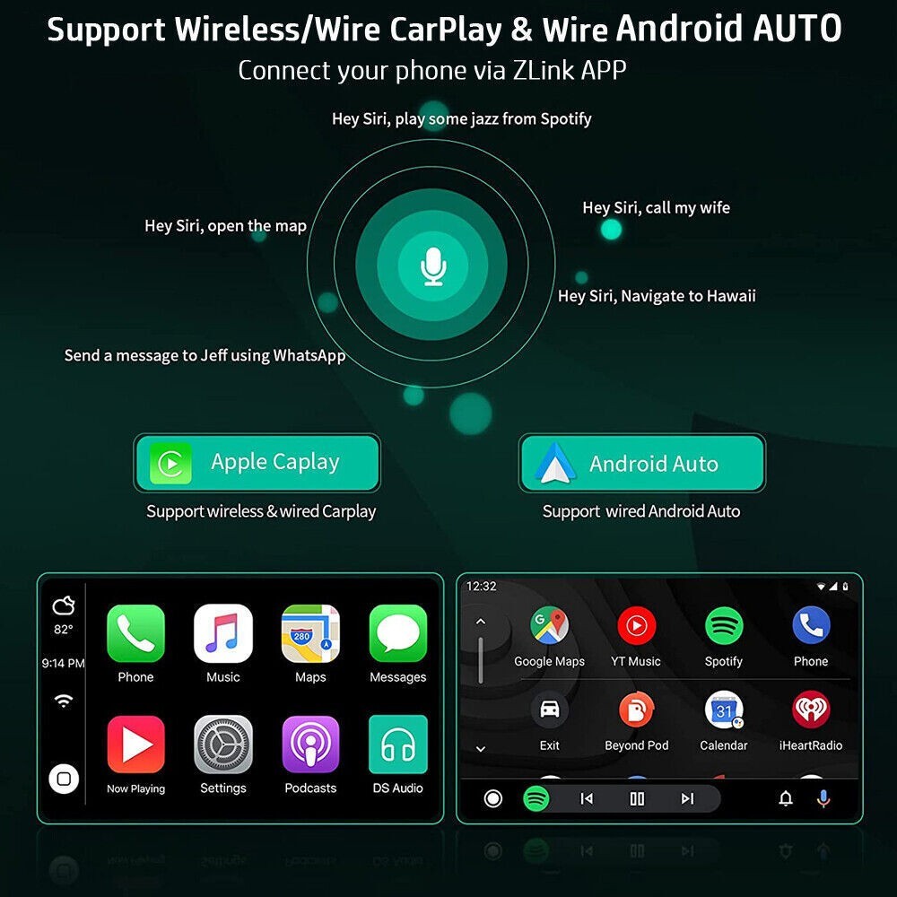 Android 16 Carplay GPS Navi WiFi Double 2Din Touch Screen Car Stereo Radio 10.1″