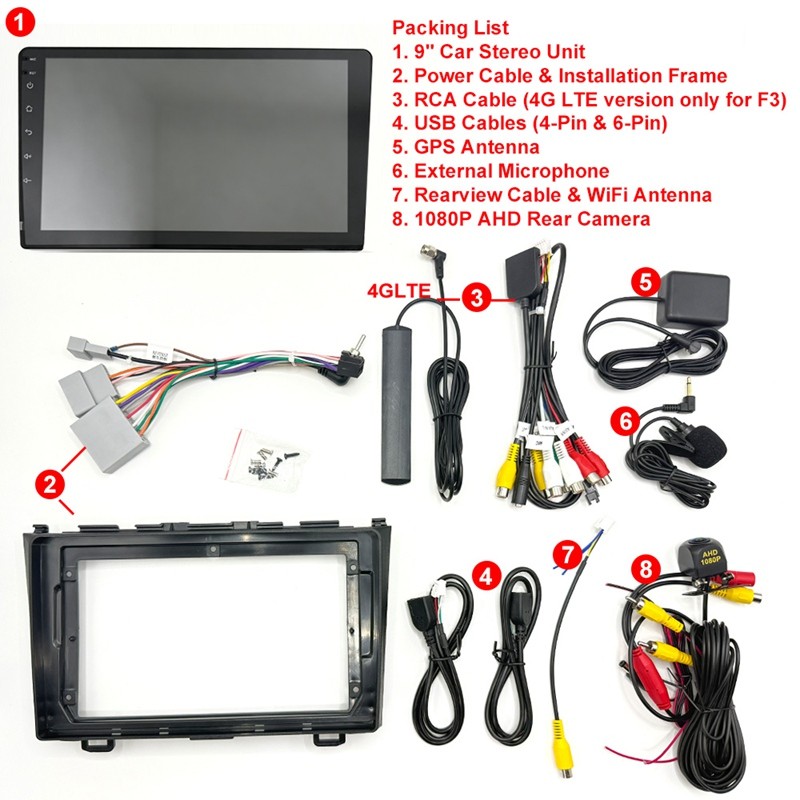 8 Core Audio Receivers Car Stereo for Honda CRV CR-V 2007 2008 2009 -2011 Radio