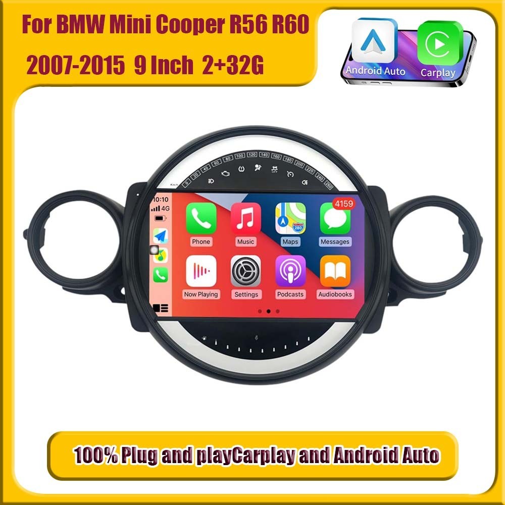For BMW Mini Cooper R56 R60 2007-2015 9” Car Stereo Radio CarPlay Android Auto