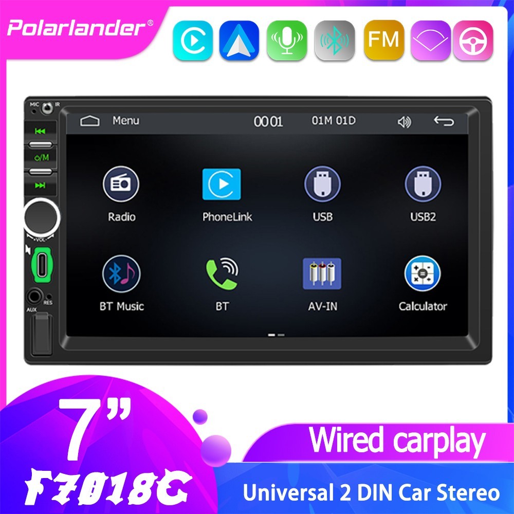 F7018C Reversing Image Car MP5 Player with Bluetooth & Wired CarPlay