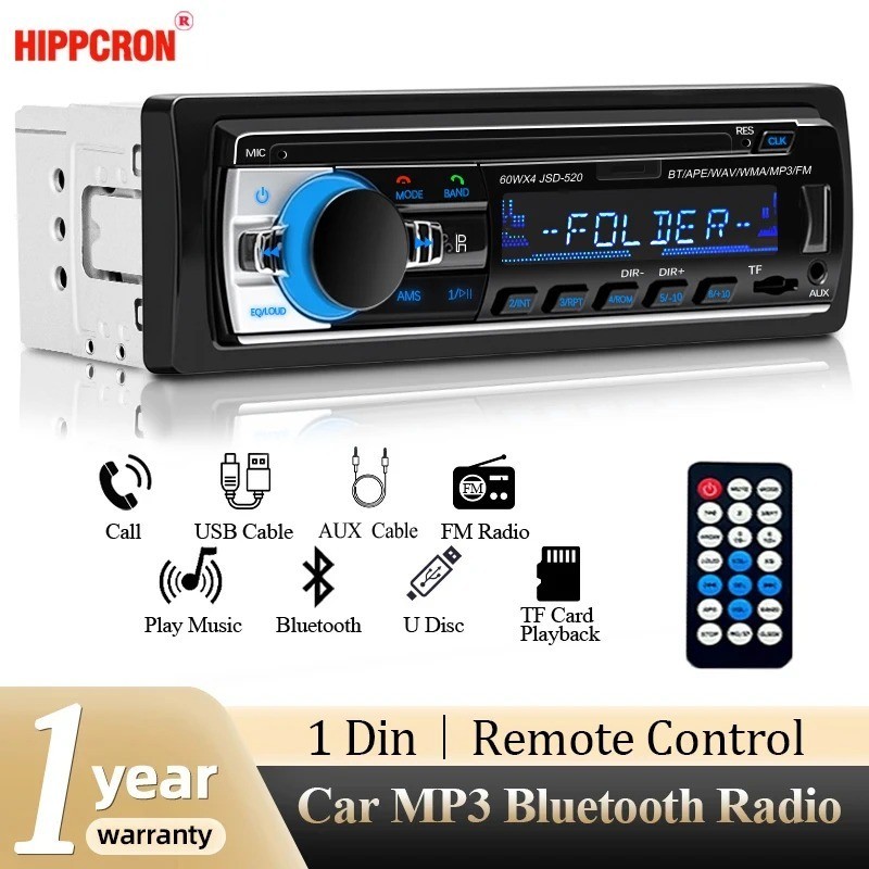 Bluetooth Car Stereo Audio In-dash FM AUX Input Receiver SD USB Mp3 Player