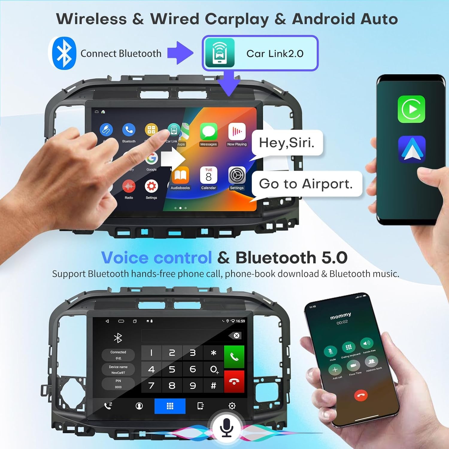 13.1” Car Radio Stereo GPS Carplay Android Auto For Ford F150 2022-2024 64GB