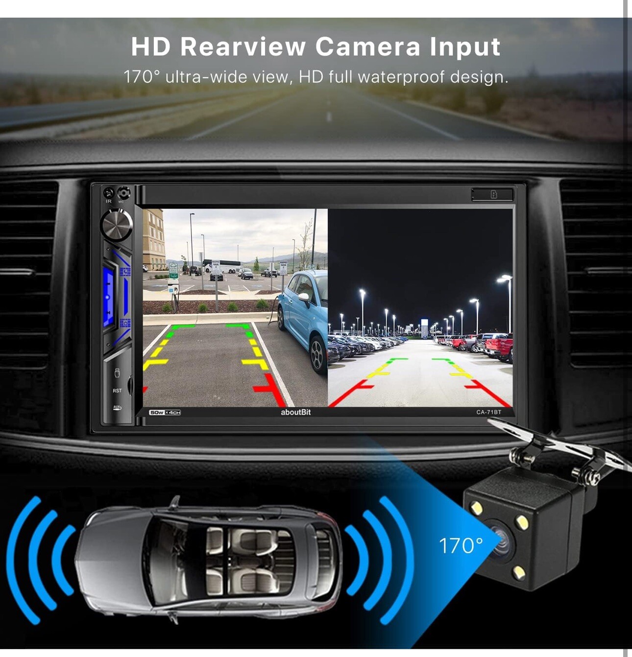 7 inch Double Din Car Stereo Receiver, Bluetooth, Touchscreen, Backup Camera ..