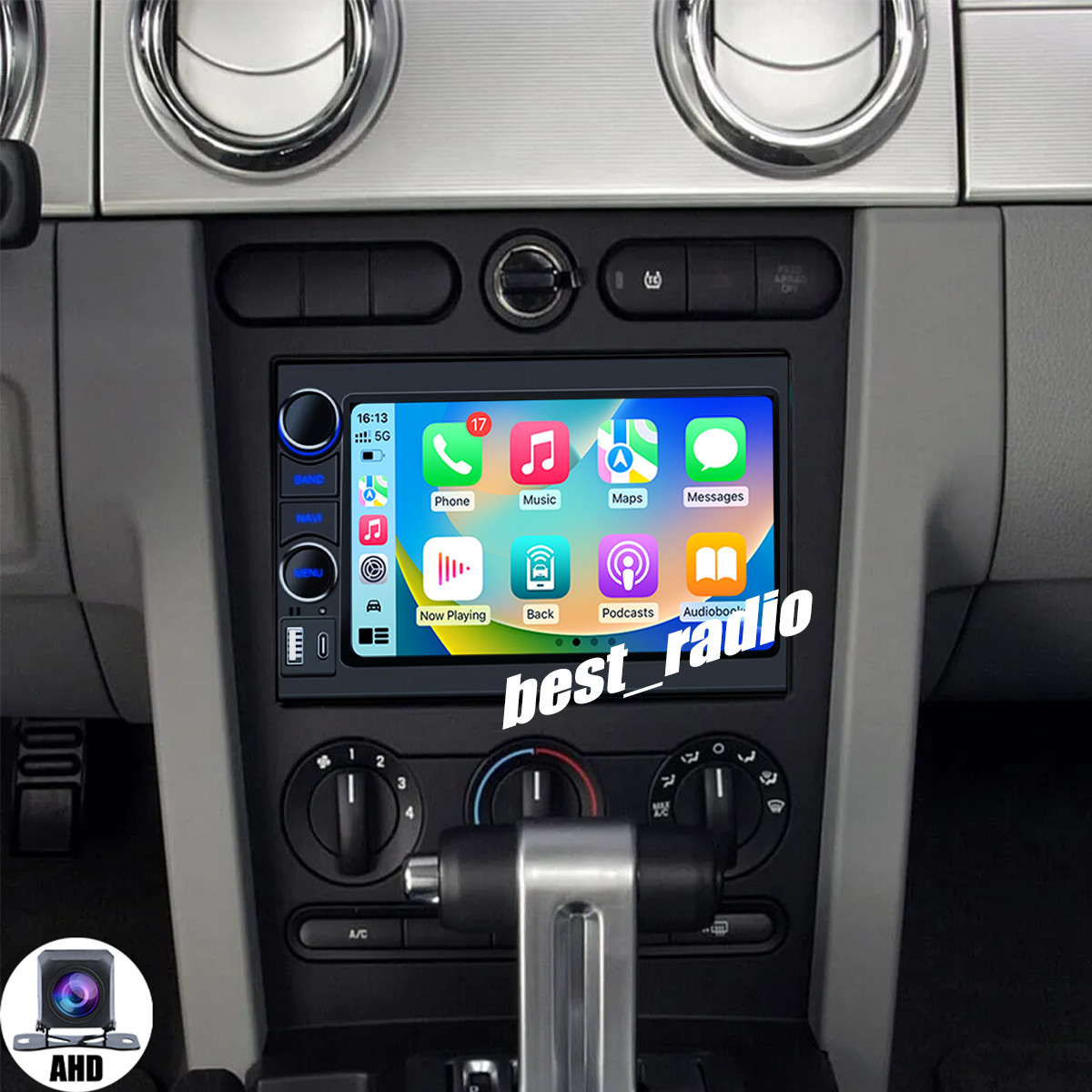 Free Backup Camera Android Carplay Car Stereo Radio For Ford Mustang 2005- 2009