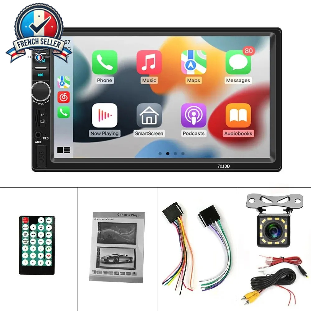 2DIN 7″ Touch Screen Car Radio – Multimedia Stereo Bluetooth, USB, TF, FM, MP5