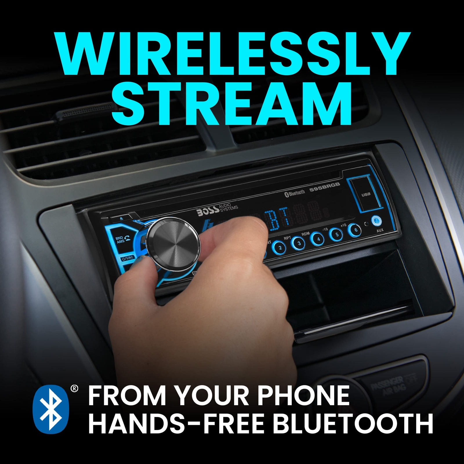 BOSS Audio Systems 595BRGB Elite Series Car Stereo System � Single Din, Bluet…