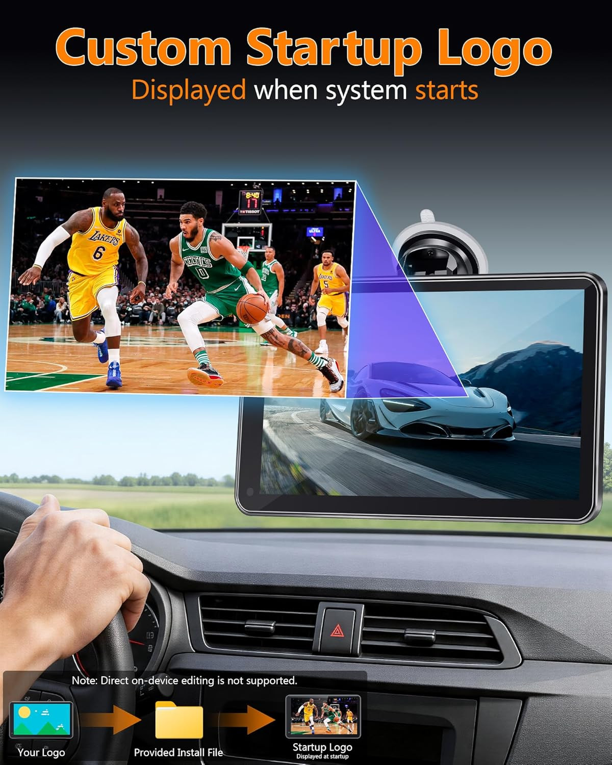 Portable Carplay Screen with Backup Camera – Plug-Play 7-Inch HD 1080P Car Touch
