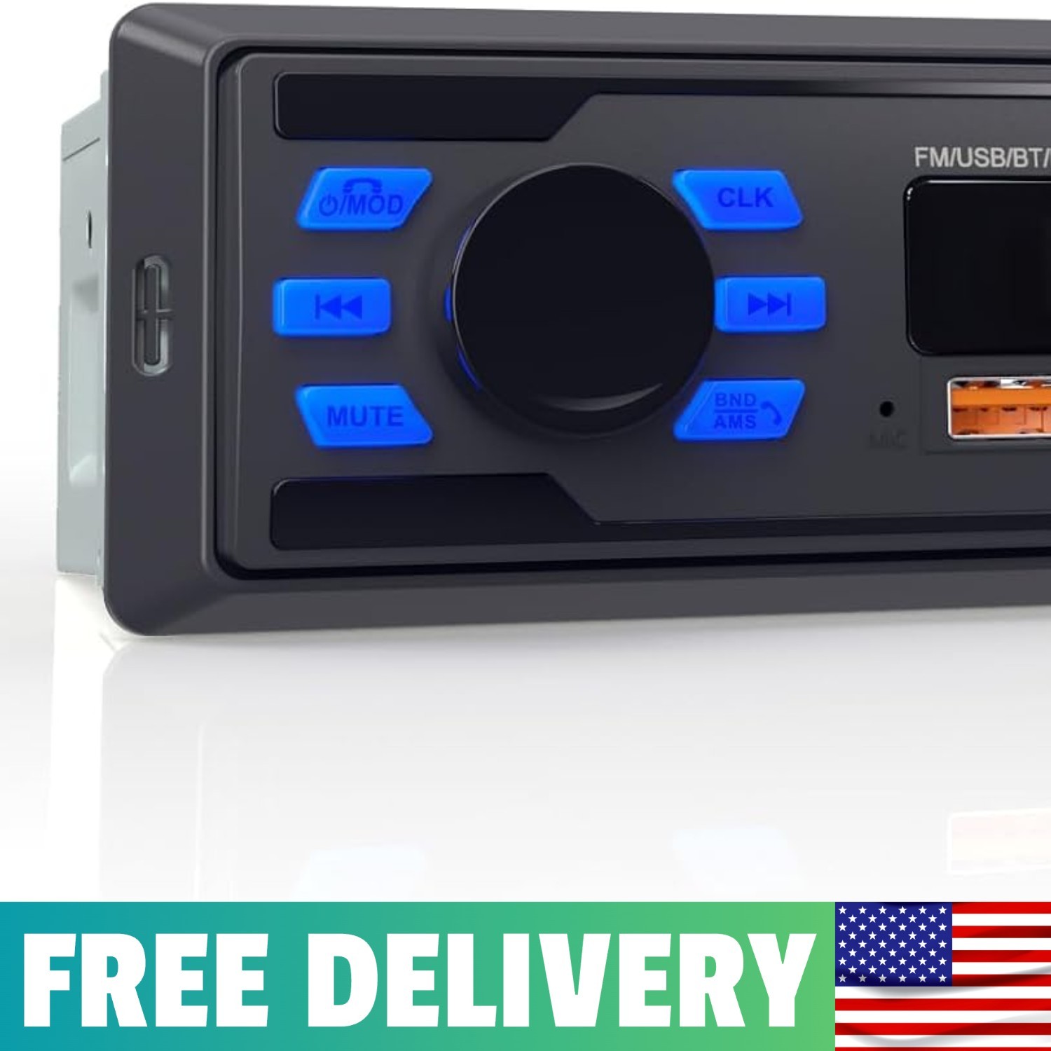 Single DIN Bluetooth Car Stereo, Handsfree Car Radio Receiver & Car Audio System