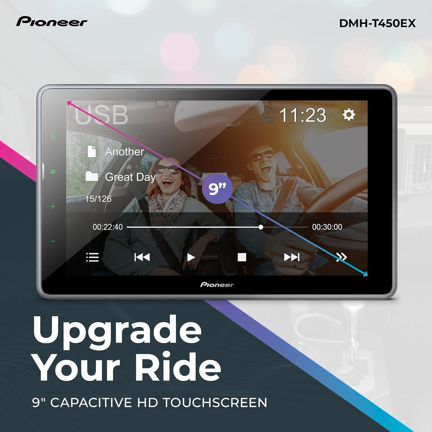 DMH-T450EX 9″ Capacitive Touchscreen, Floating Display – Alexa, Bluetooth, Backu