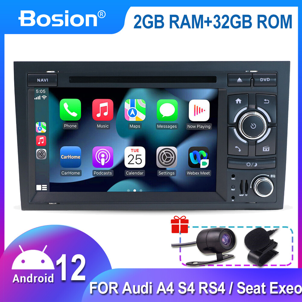 For Audi A4 B6 B7 2002-08 Android 12 Car Radio DVD GPS NAVI WIFI SWC Carplay USB