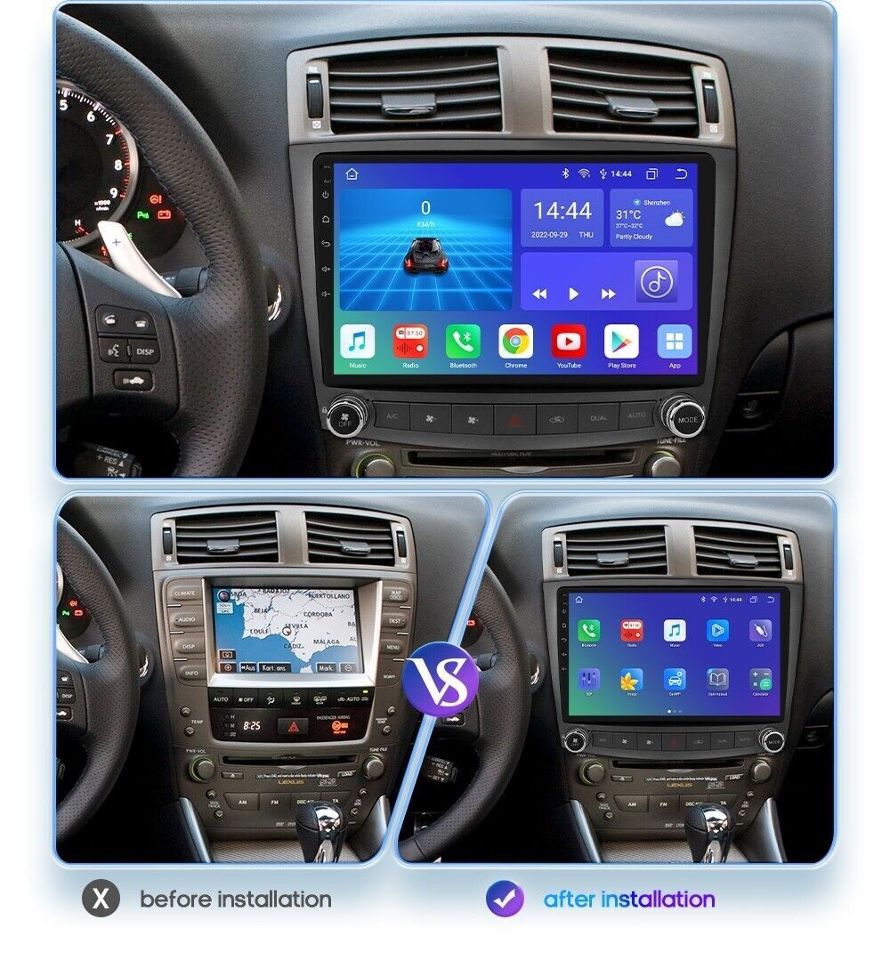 Carplay Radio For 2006-2012 Lexus GPS Navi Backup Cam EQ Cam