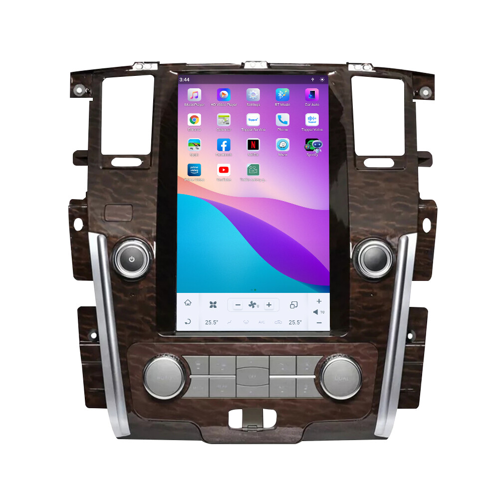 13.6″Car Radio for Nissan Patrol SE 2012-2019 Wooden GPS Navi BT Hands-free Call