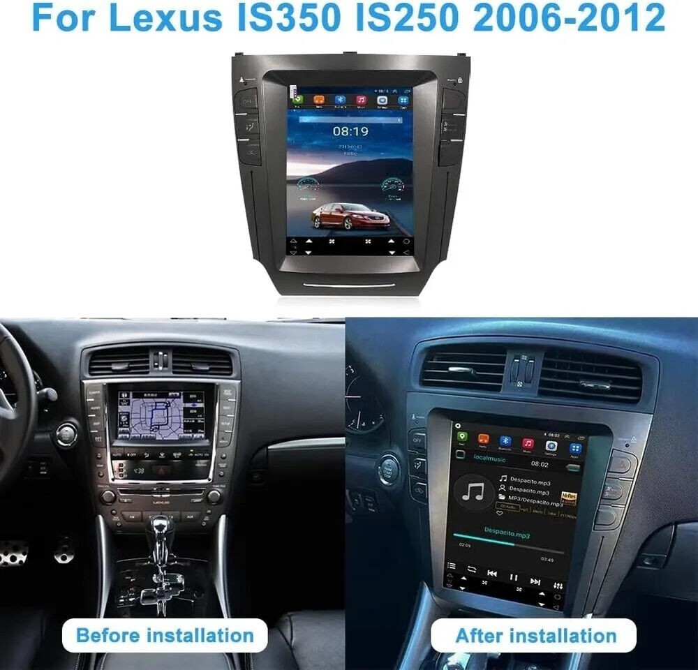 10.4″ Tesla Style Car Stereo Radio Carplay GPS Player For 06-12 Lexus IS250/350