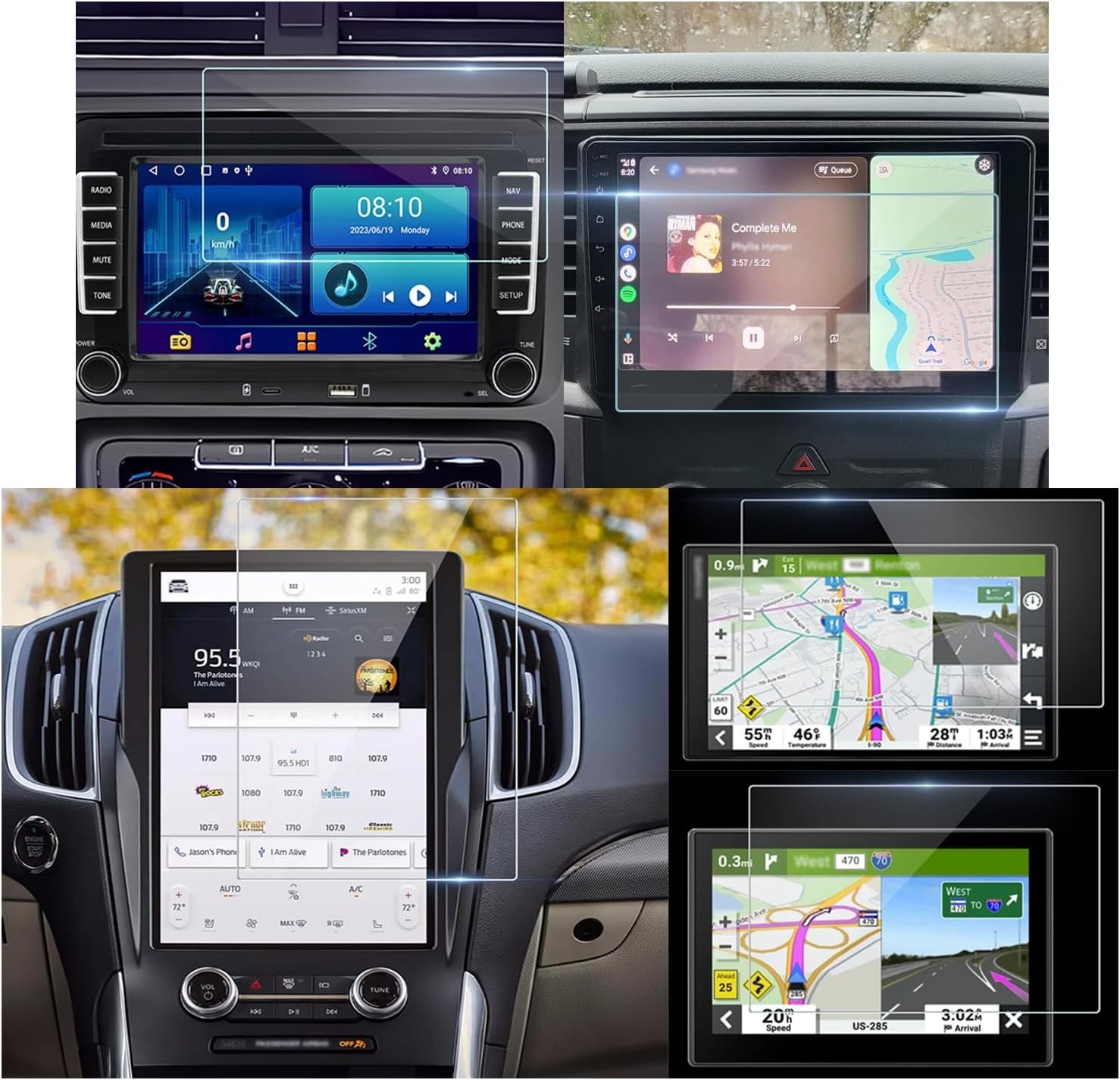 152x91mm Screen Protector for Auto Double Din Car Stereo / Car Radio / CarPla…