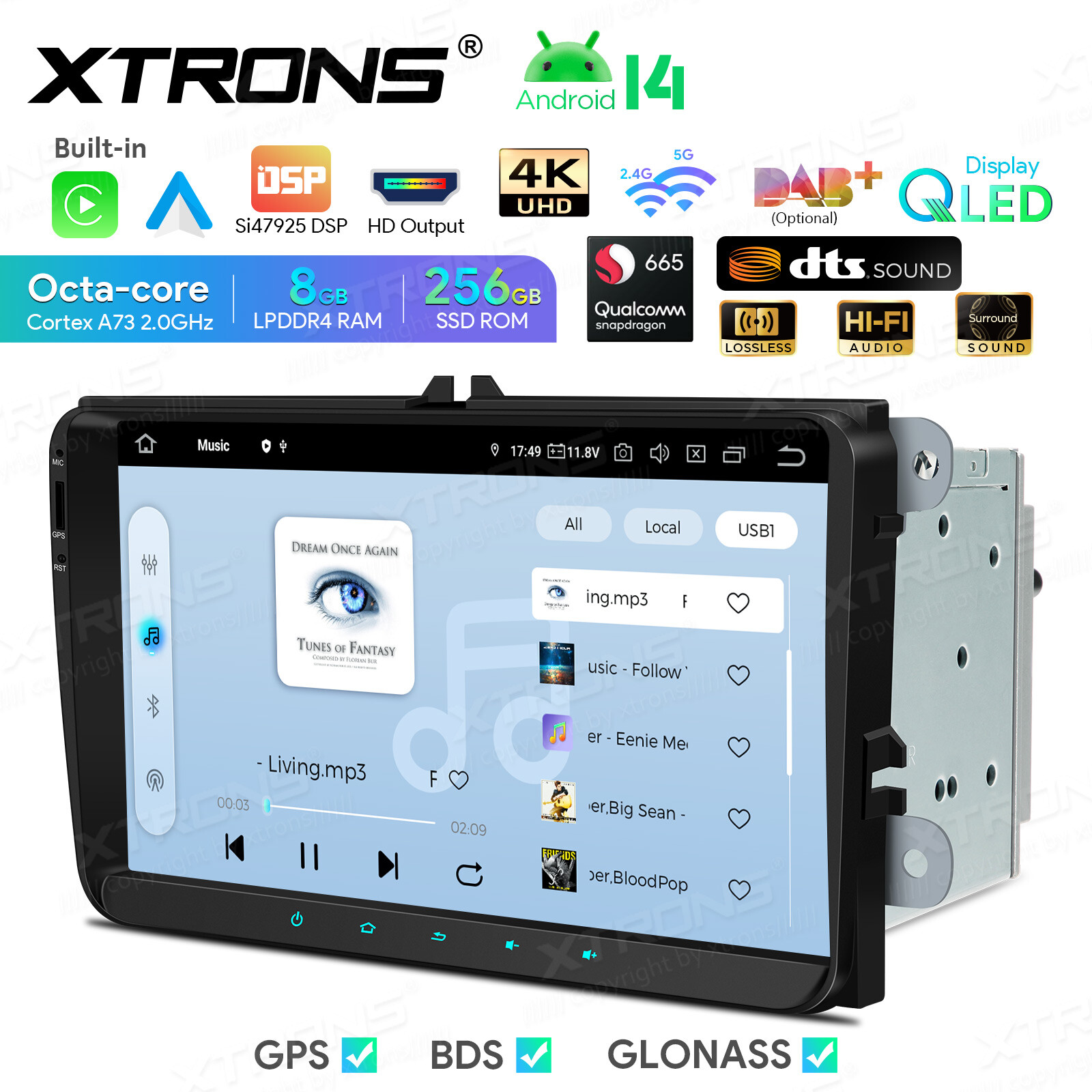 9″ For VW Volkswagen Jetta Passat Android 14 8+256GB Car Stereo Radio GPS WIFI