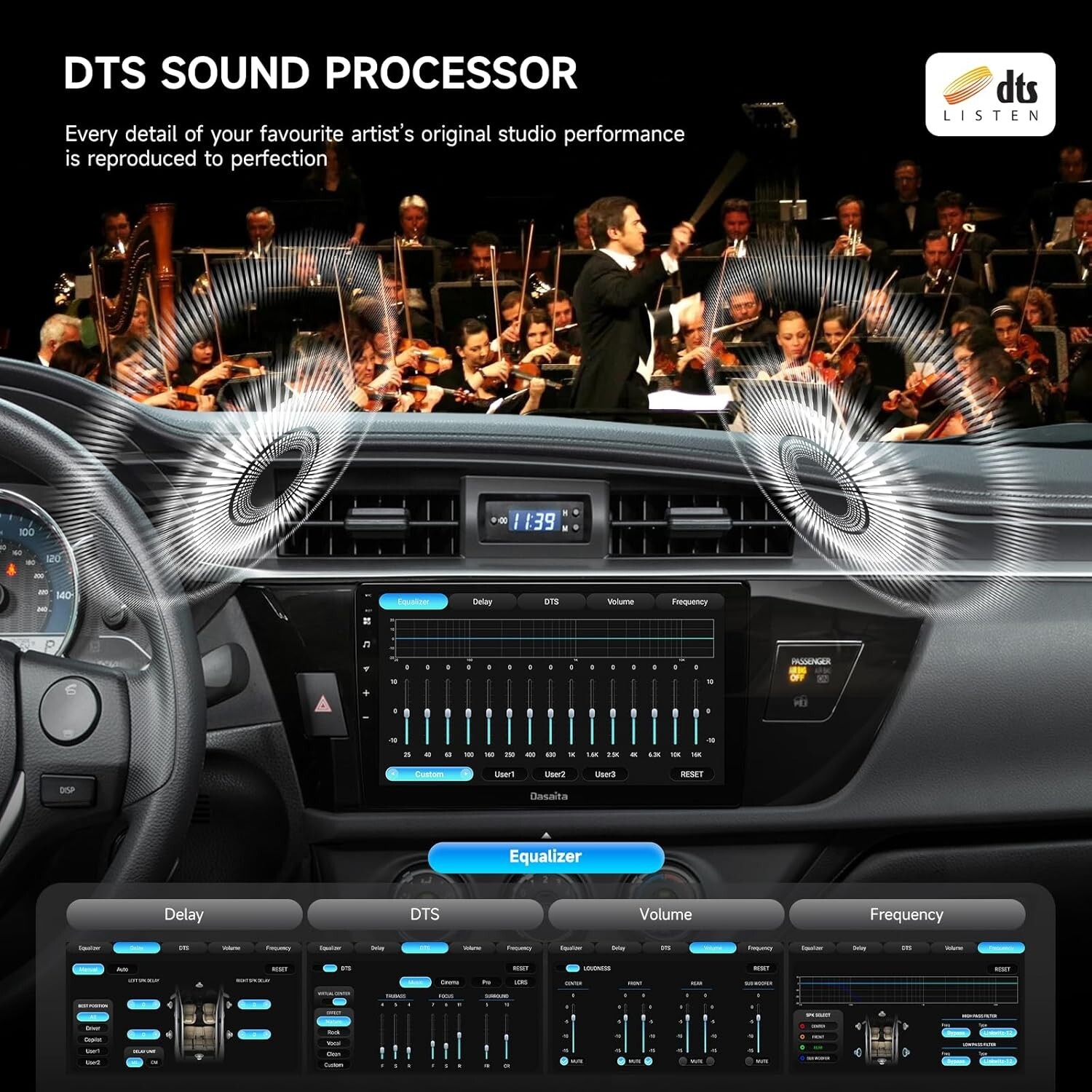 Dasaita Android 13 Car Stereo Carpaly Andriod Auto for Toyota Corolla 2014-16
