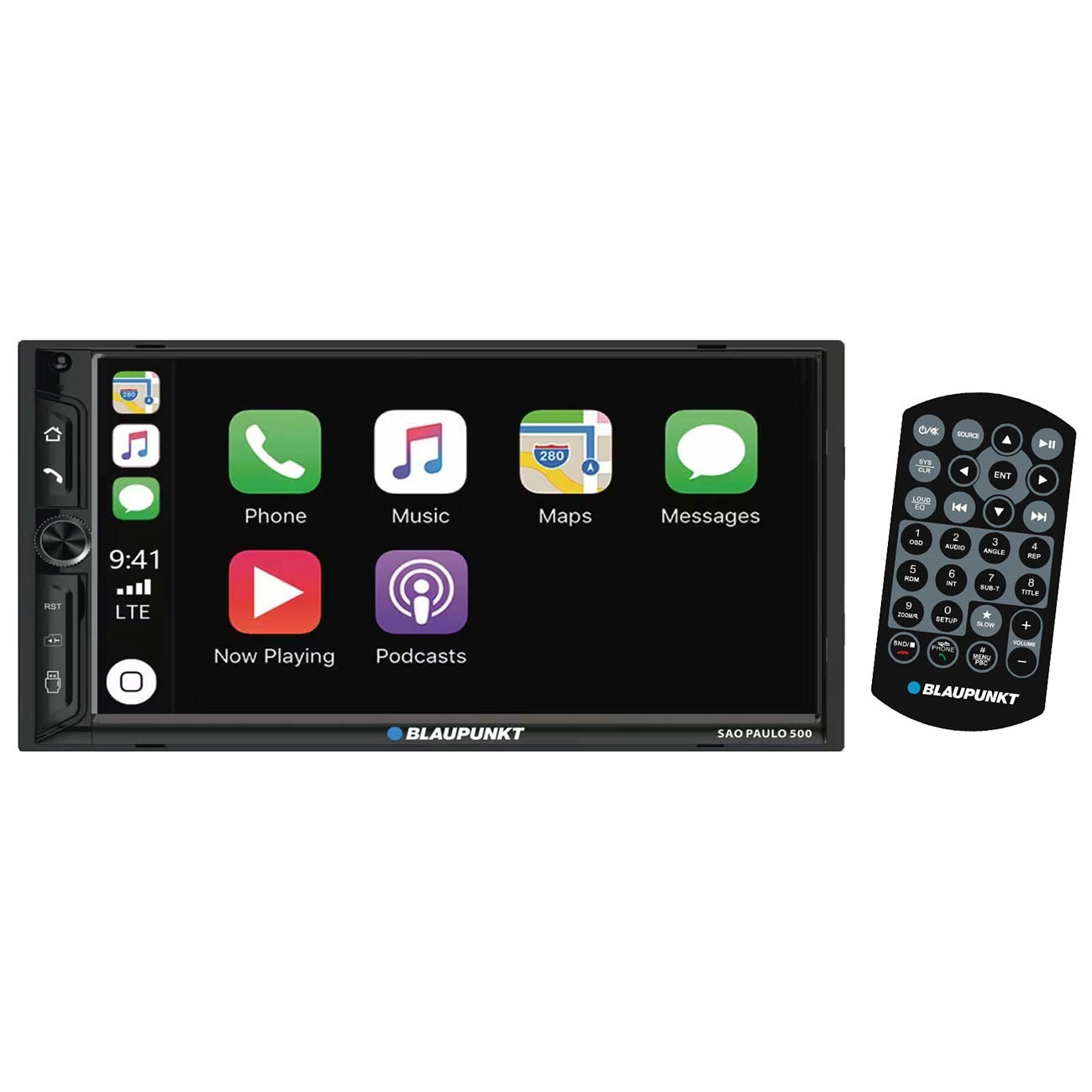 Blaupunkt Sao Paulo 500 7″ Double DIN Mechless Touchscreen Receiver with Blue…