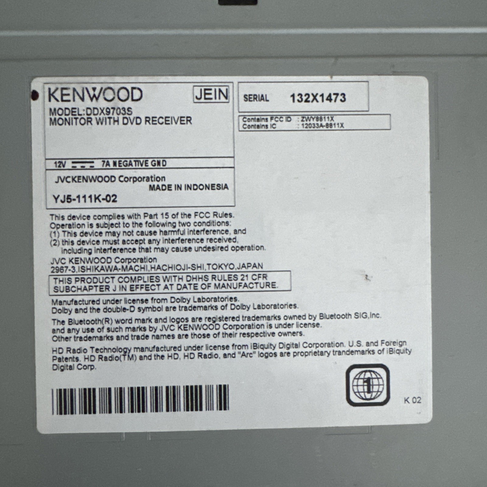 Kenwood DDX-9703S DvD/media Stereo, Carplay/android Auto – Has HDMI input.