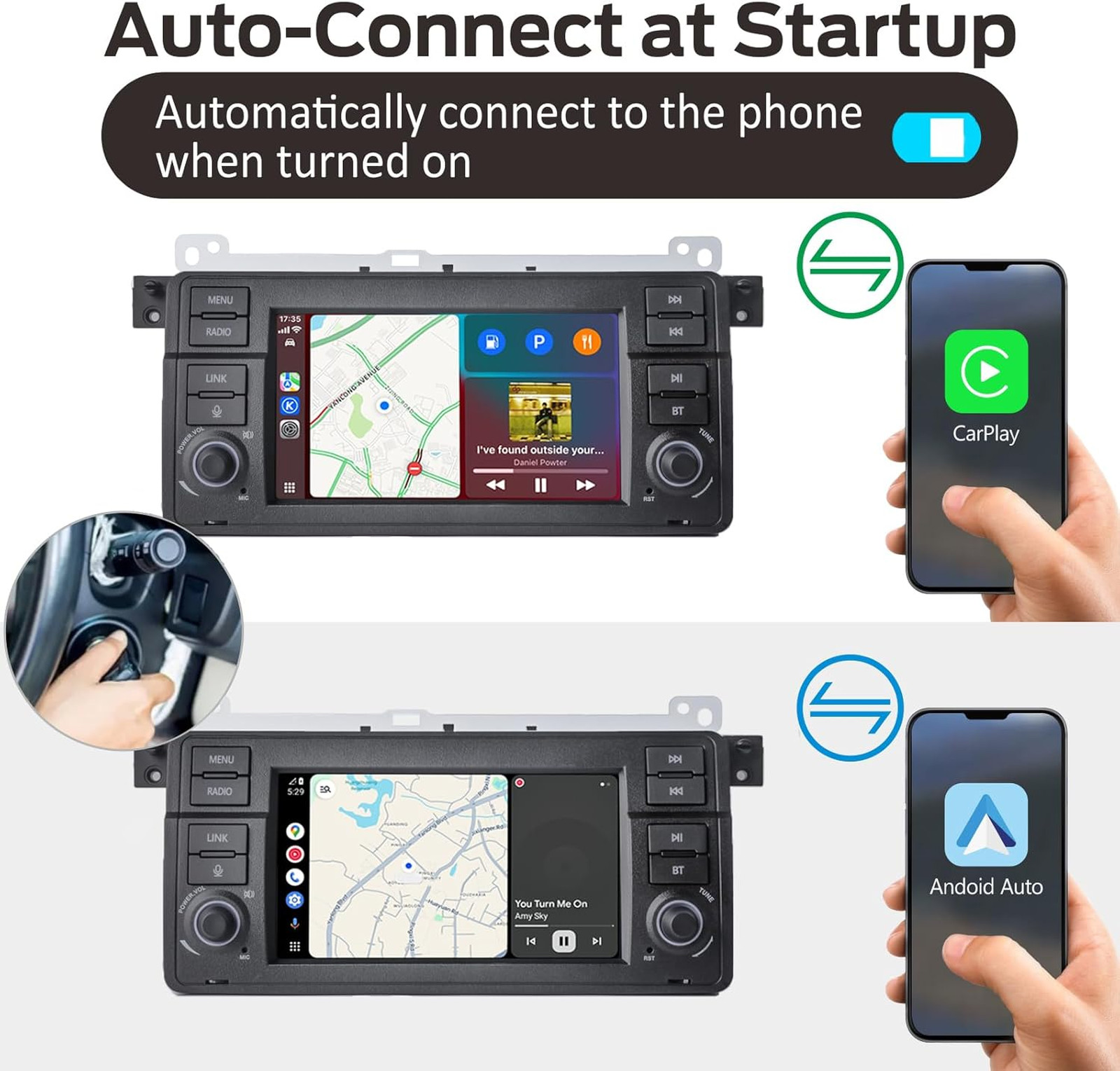 Car Stereo Linux System for BMW E46 3 Series 1999-2005 Bluetooth Wireless
