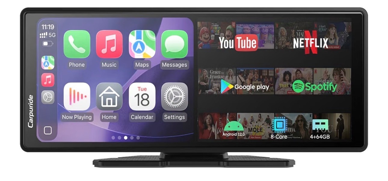 W903Plus Wireless CarPlay & Android 4+64 GB, 9.3″ HD IPS Touchscreen GPS BT