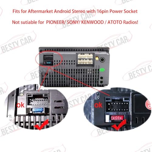 16pin Car Stereo Radio Power Retrofit Wiring Harness Adatper fits for Jeep