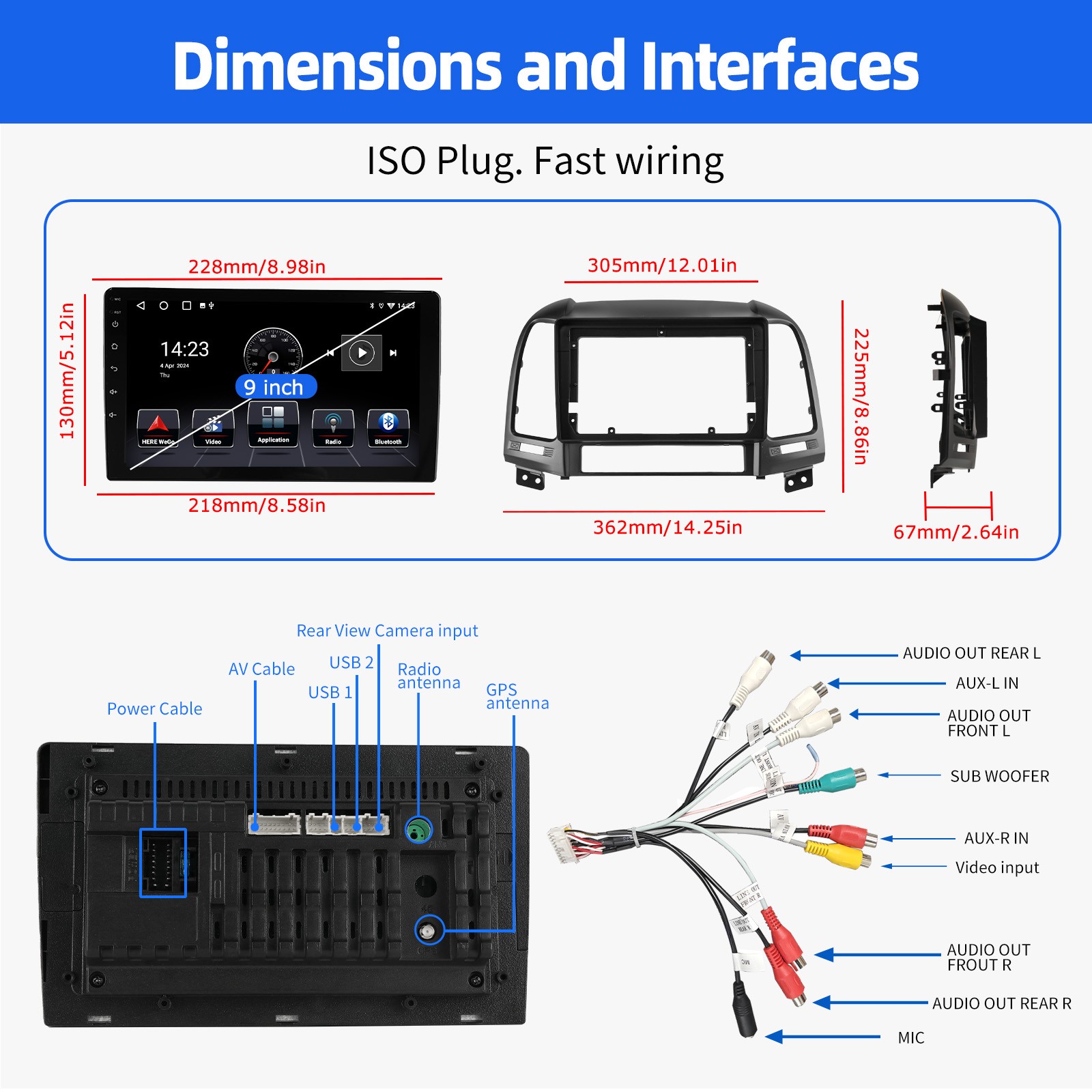 CarPlay For Hyundai Santa Fe 2 2006-2012 Android Car Stereo GPS NAVI WIFI BT CAM
