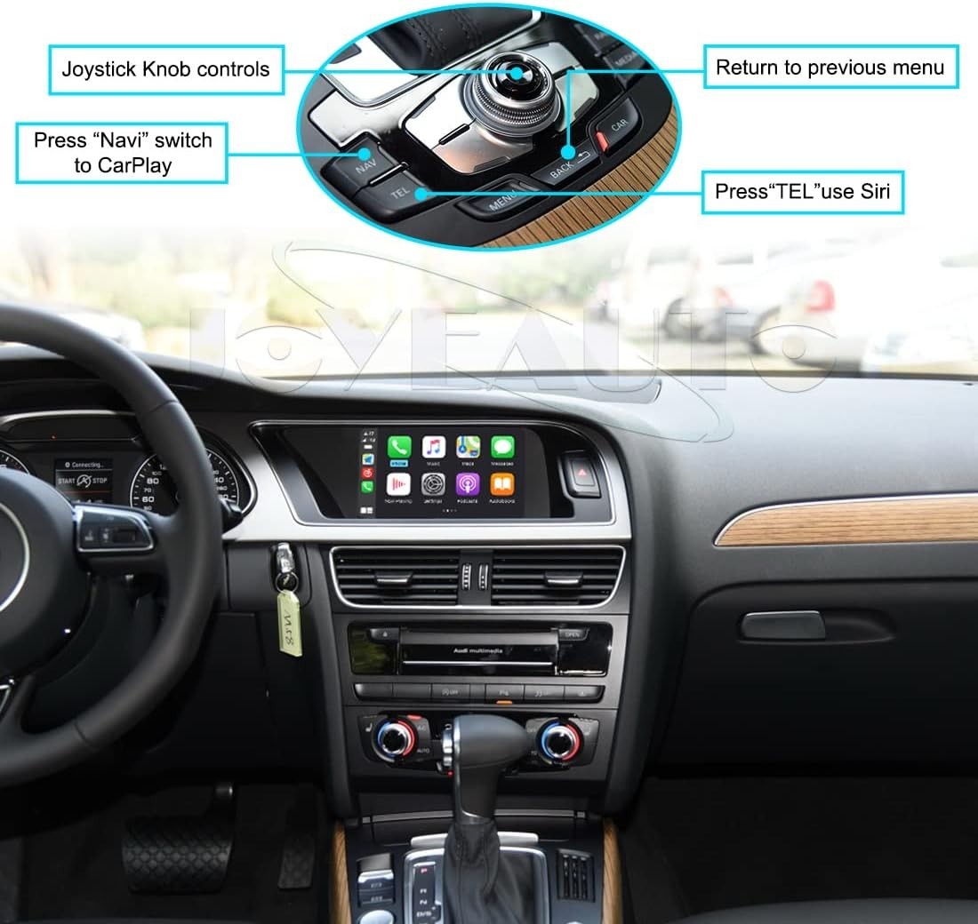 Wireless CarPlay Android Auto Audi OEM Fit 2010-16 A4 A5 Q5 MMI 2010-11 A6 A7 Q7