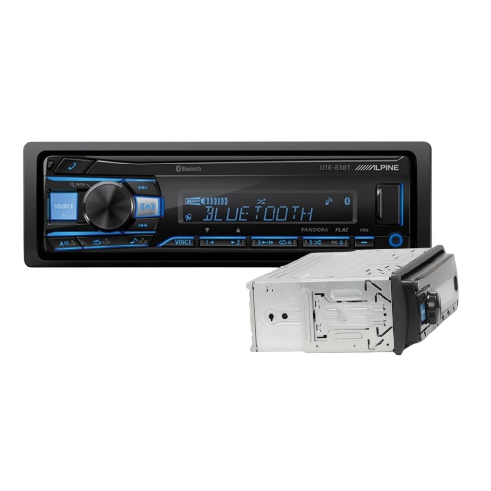 Used Alpine UTE-63BT Single-DIN Shallow Chassis Digital Media Receiver Bluetooth