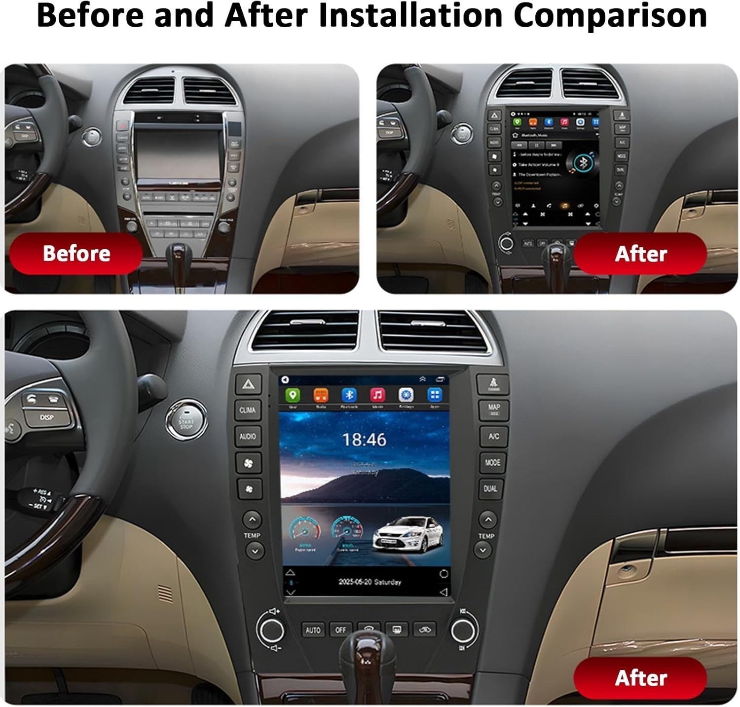 9.7″For 2006-12 LEXUS ES240 ES350 Android Car Radio Stereo Apple Carplay GPS 32G