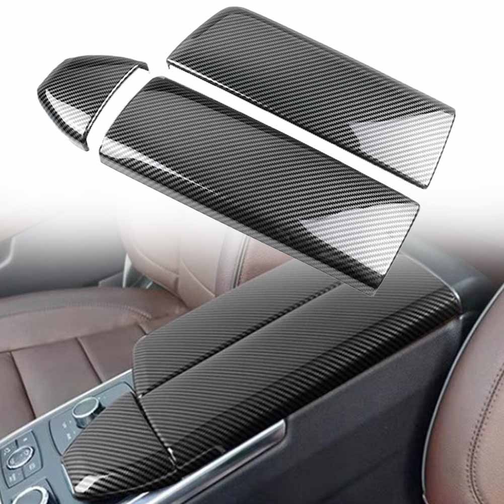 For Benz ML350 X166 W166 Carbon Fiber Texture Console Armrest Panel Cover Trim