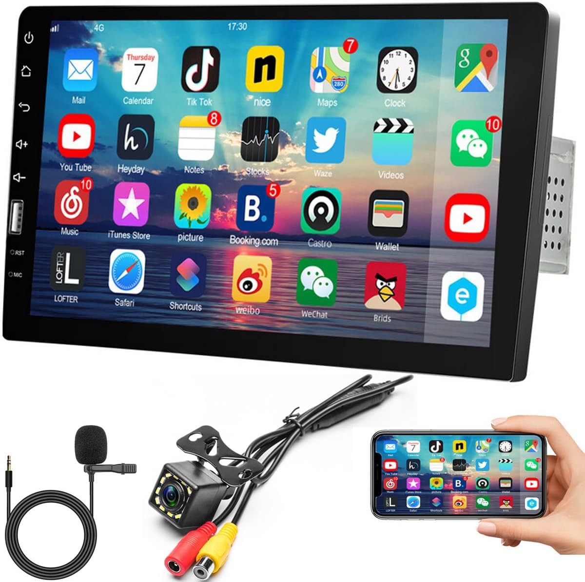 9″ Single 1DIN Touch Screen Car Stereo Radio Bluetooth FM Mirror Link MP5 Camera