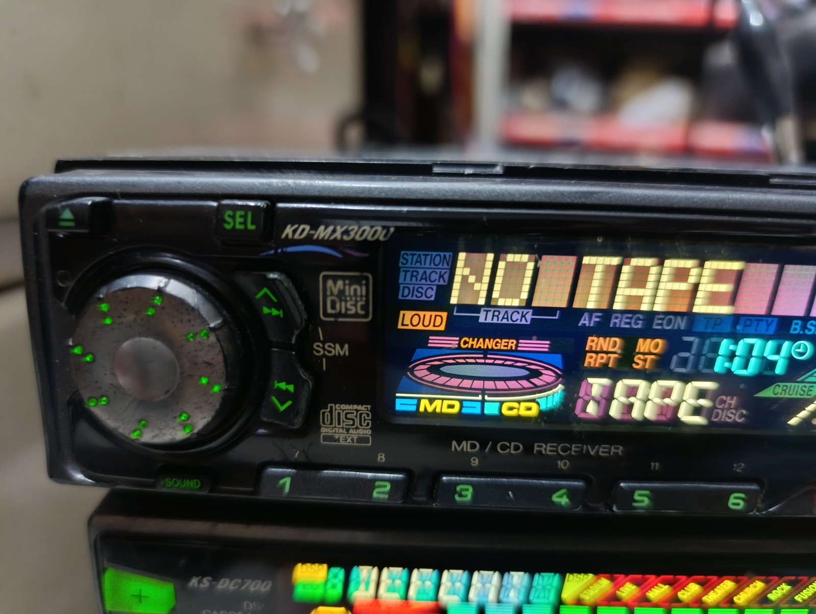 JVC KD-MX3000-B MD CD, 1bit DAC Level Meter & JVC KS-DC700 CASSETTE WT Spectrum