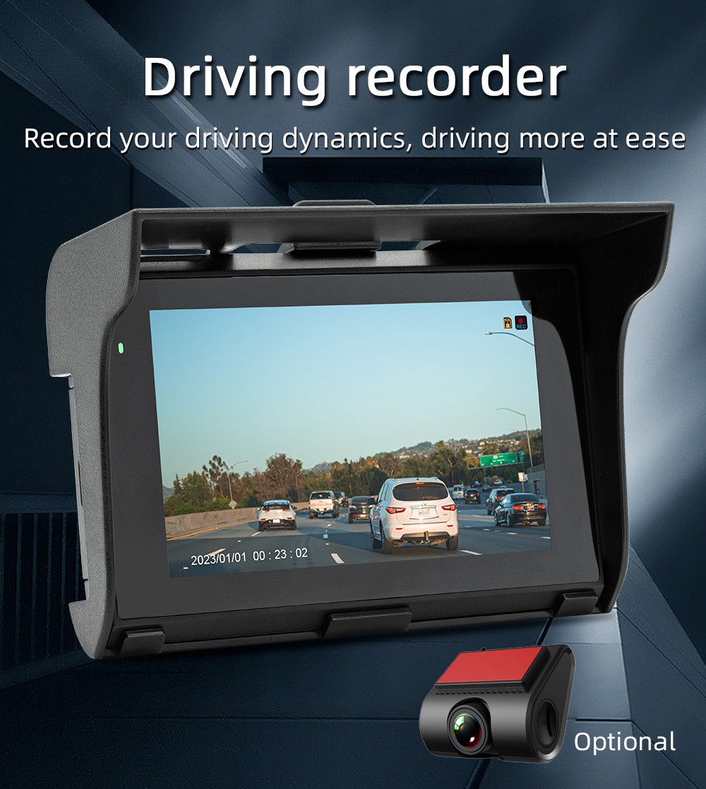 Bluetooth 5.0 DVR Support CarPlay Android Auto 5″ Motorcycle MP5 Player
