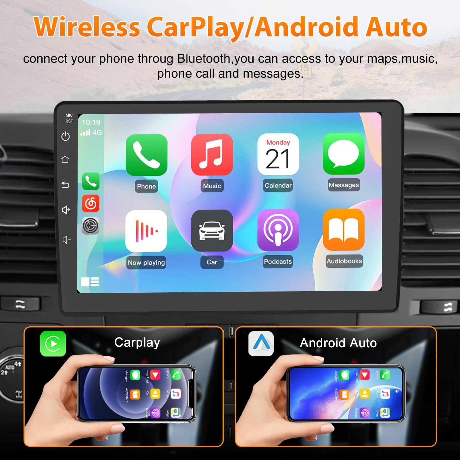 10″ ISP Screen Car Stereo for 2007-2013 Chevy Silverado Tahoe GMC Sierra Yukon