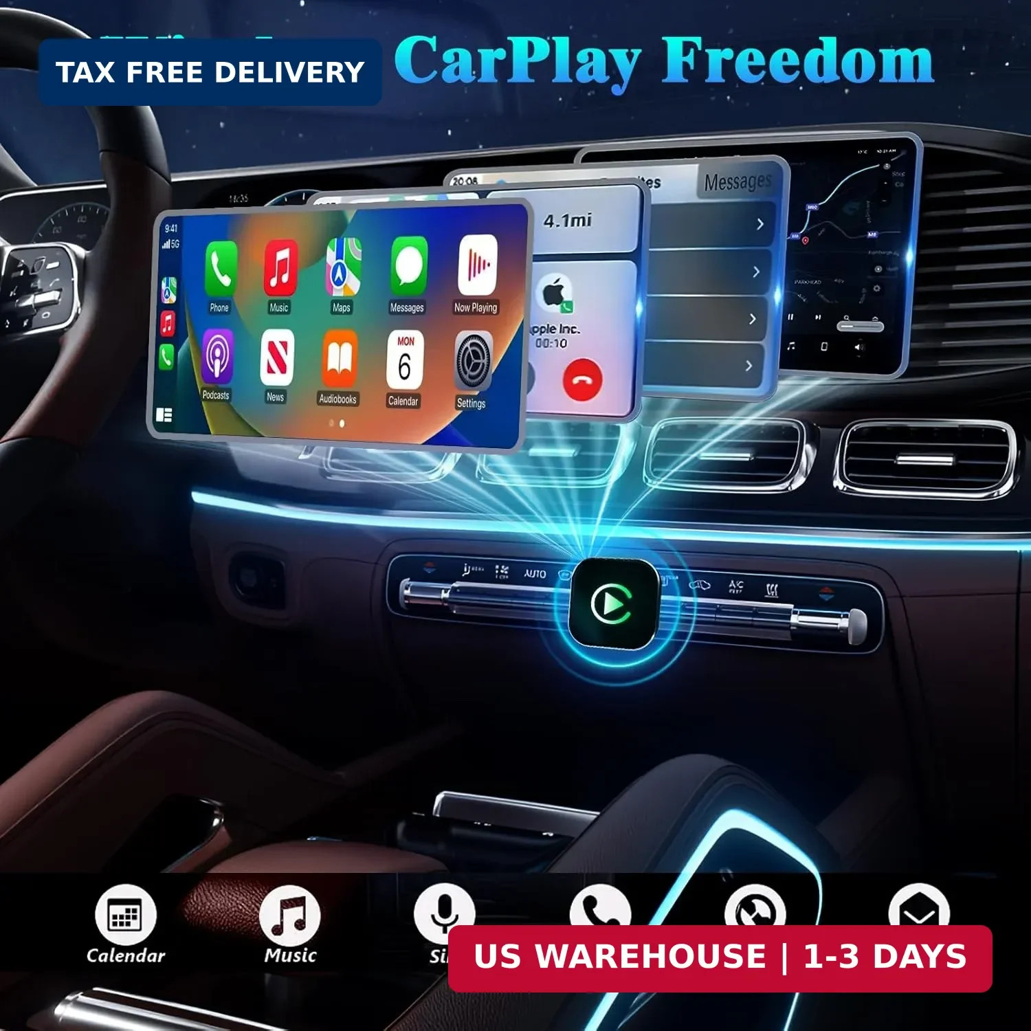 Wireless CarPlay Adapter, 2026 Upgraded Wired to Wireless for Apple CarPlay & An