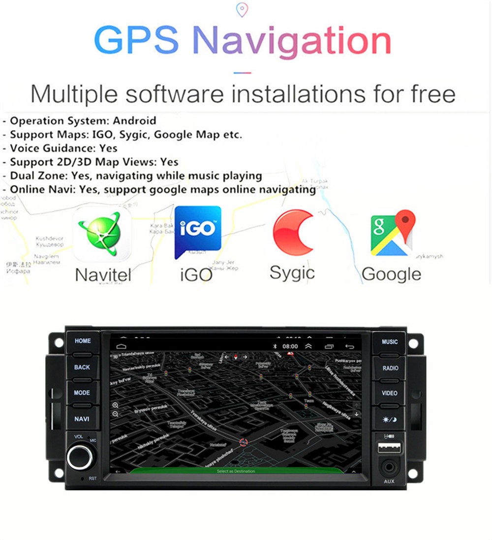 Car Stereo Radio GPS Player WIFI BT For Carplay FFit For Jeep Compass 2010-2016