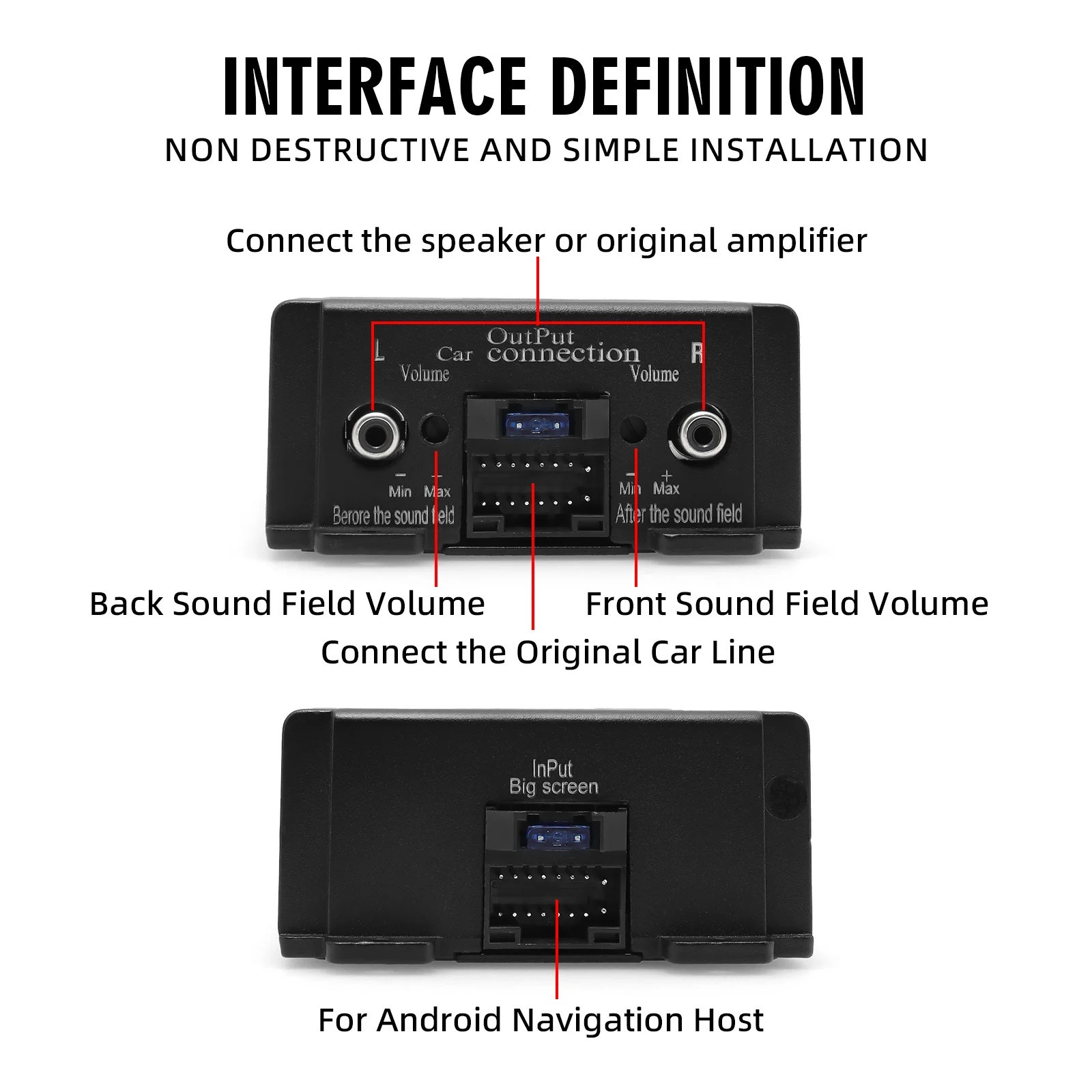 Car DSP 4 Channel Radio Amplifier Equalizer For Android Radio Non Destructive