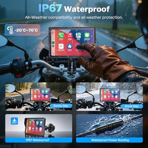 5 Inch Motorcycle Carplay GPS Navigation System with Apple Carplay and