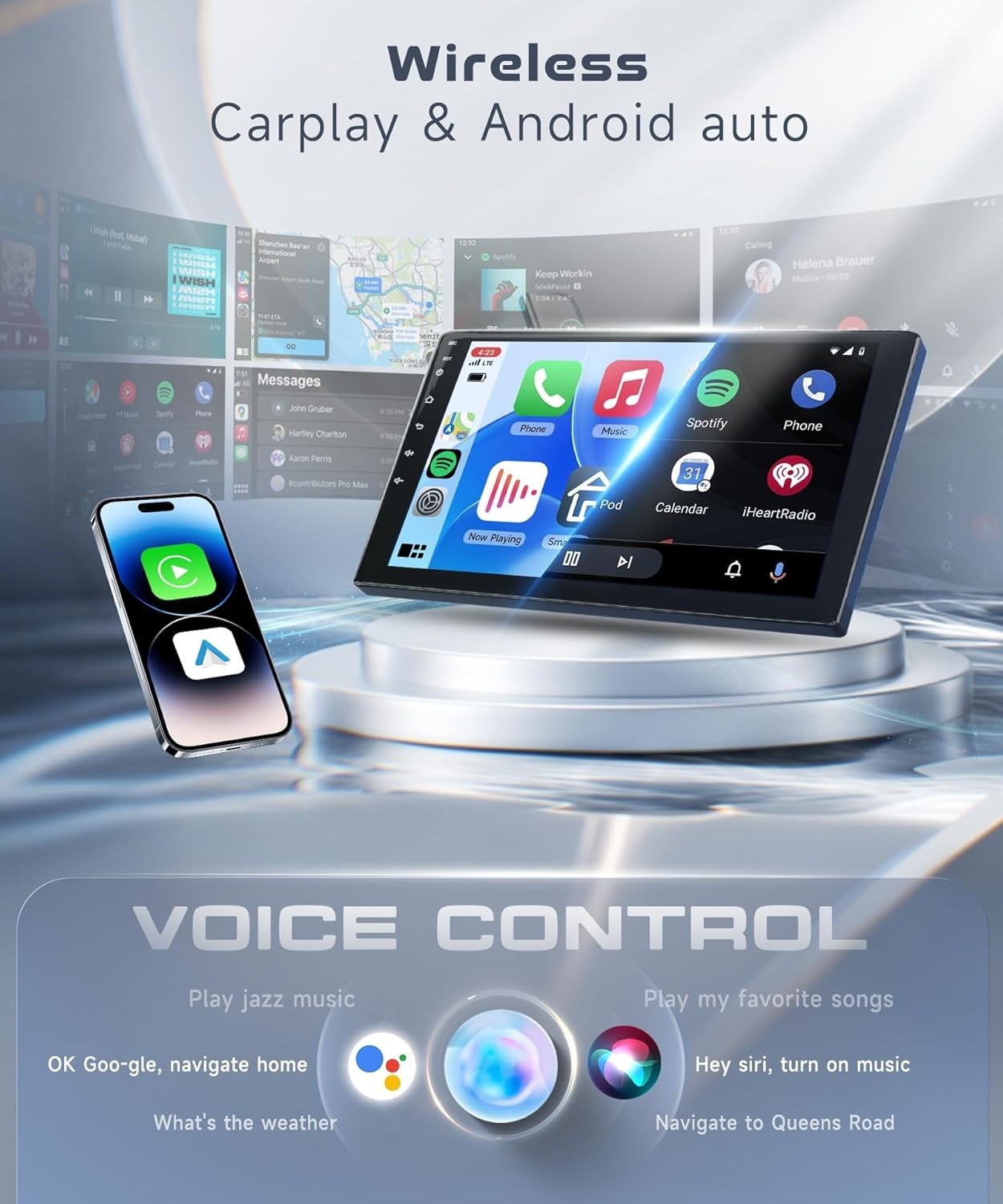 Car Stereo for Honda CRV 2007-2011 w Wireless CarPlay Android Auto 9″ IPS Screen