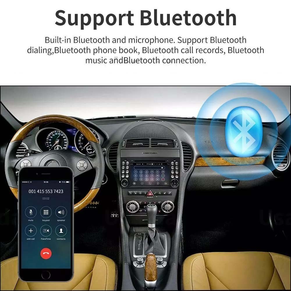 7″ Android 14 CarPlay Radio For Mercedes-Benz SLK R171 04-12 GPS 8+128G Stereo